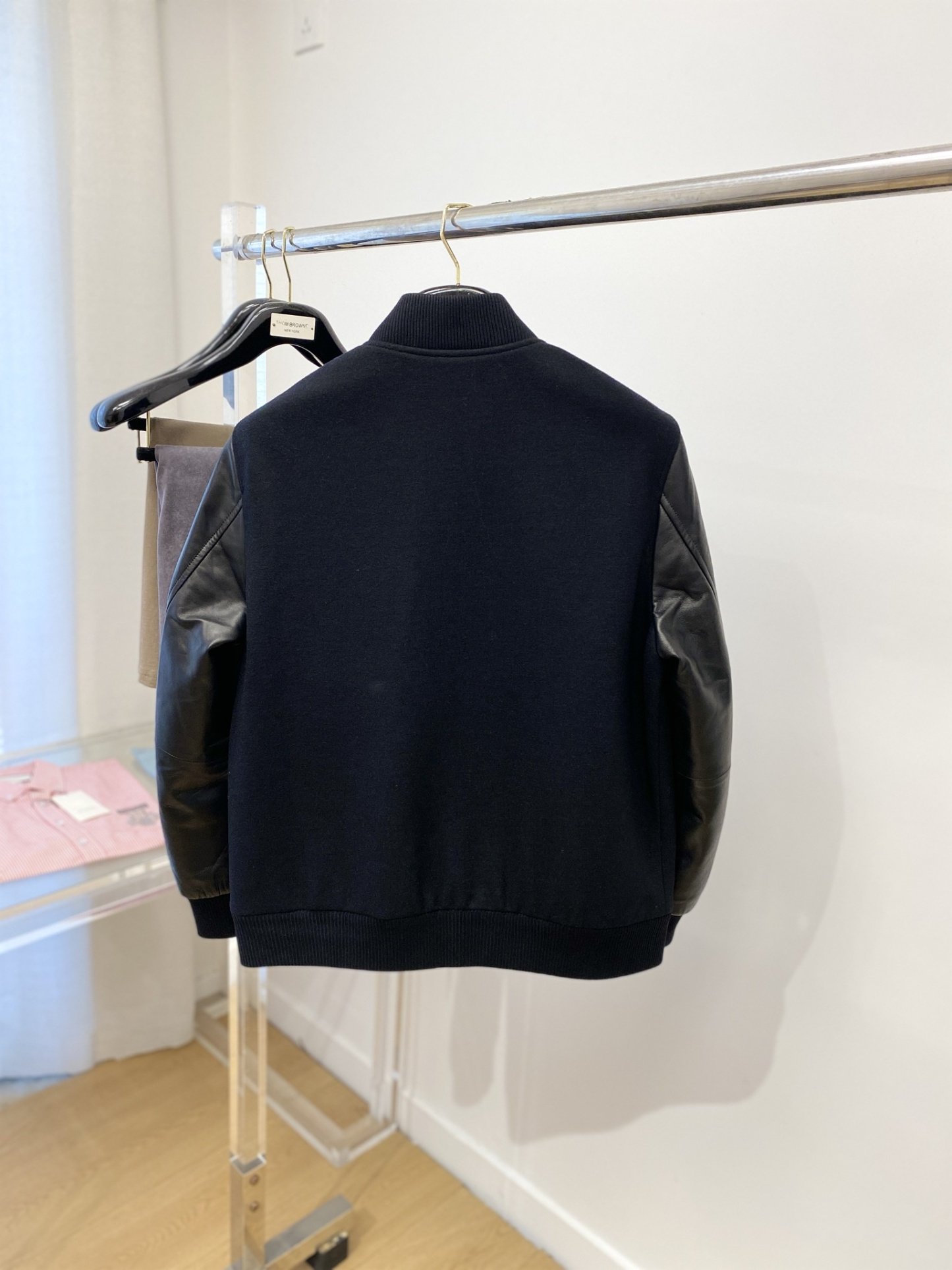 プラダ「Prada」2024 新作 PUレザー&ファブリック ミックスジャケット