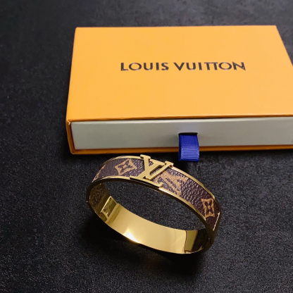 ルイ・ヴィトン「Louis Vuitton」モノグラム エクリプス レザー ワイド ブレスレット19-21cm