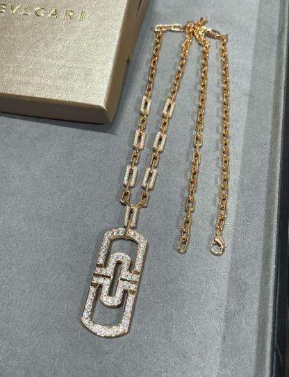 ブルガリ「Bvlgari」透かし彫りクリップネックレス65cm