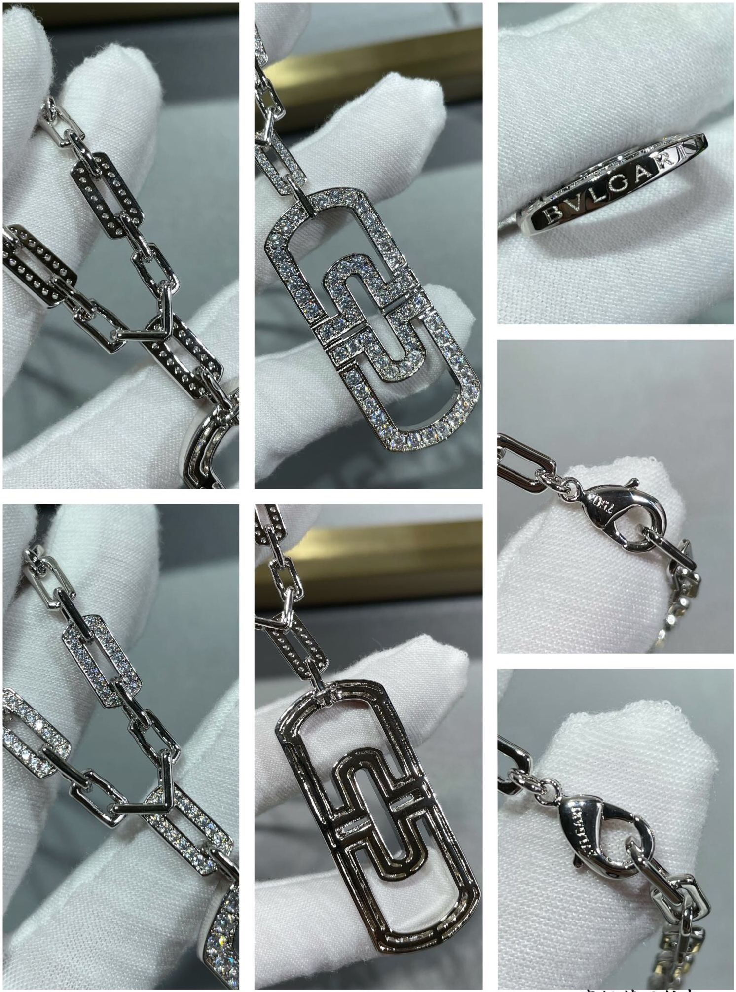 ブルガリ「Bvlgari」透かし彫りクリップネックレス65cm