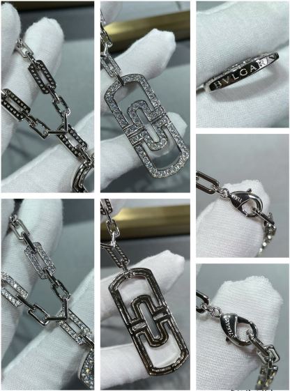 ブルガリ「Bvlgari」透かし彫りクリップネックレス65cm