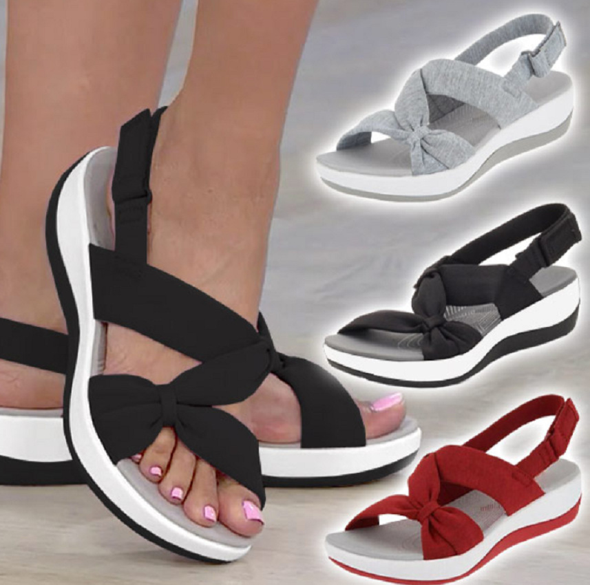 Women's Plus Size Bow Orthopedic Arch-Support Sandals