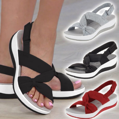 Women's Plus Size Bow Orthopedic Arch-Support Sandals