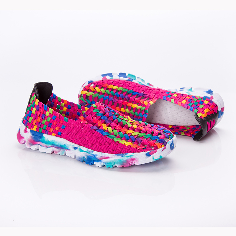 Fantasy Color Mesh Hand Woven Shoes
