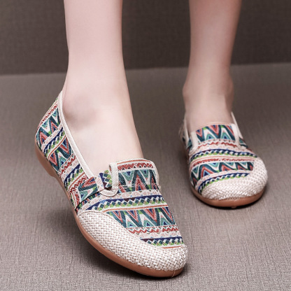 New Canvas Shoes Casual Tendon Bottom Women's Shoes Non-slip Soft Bottom Mother Shoes Slip On Single Shoes