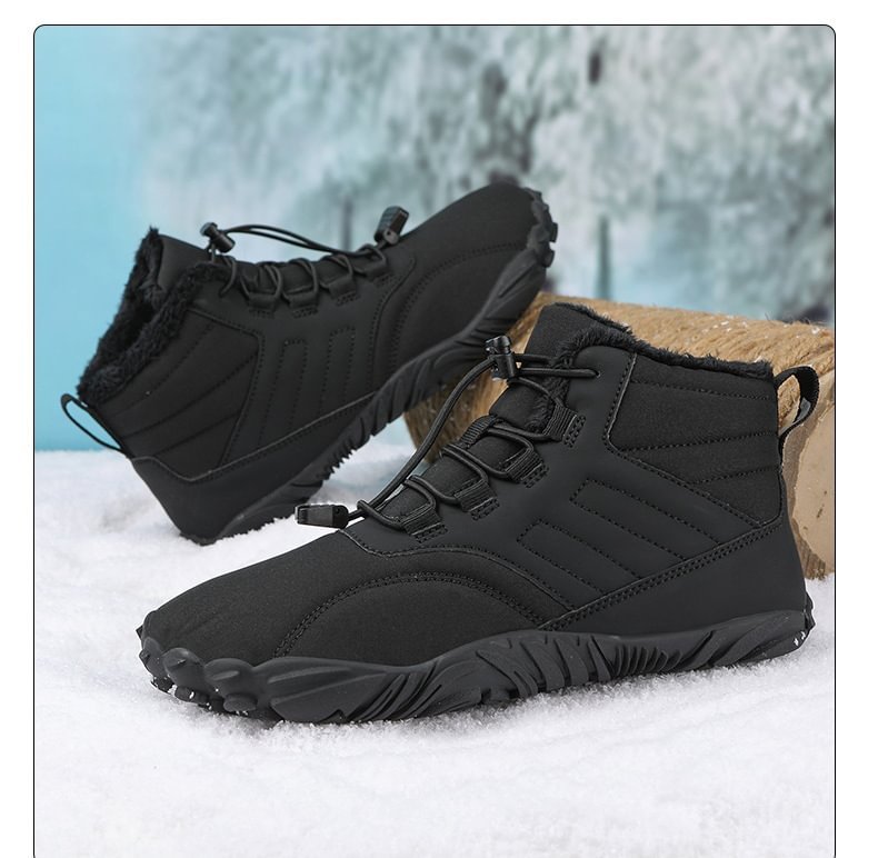 Winter Plush Warm Waterproof Anti-Slip Barefoot Shoes Outdoor Hiking Sneakers