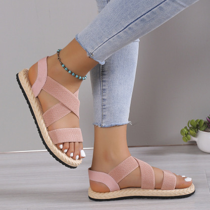 Women's Orthopedic Stretch Sandals Cork Espadrille Roman Sandals