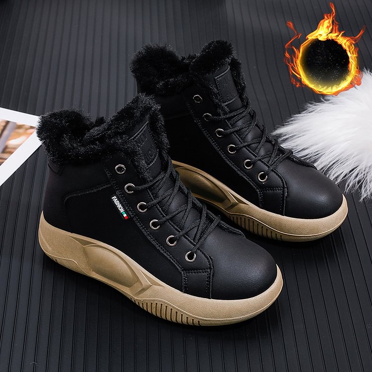 Non Slip Platform Wedge Sneakers Slip on Ankle Boots