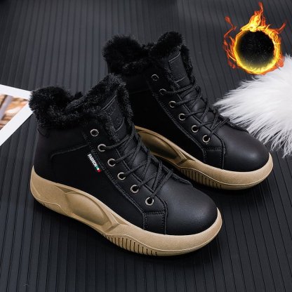 Non Slip Platform Wedge Sneakers Slip on Ankle Boots