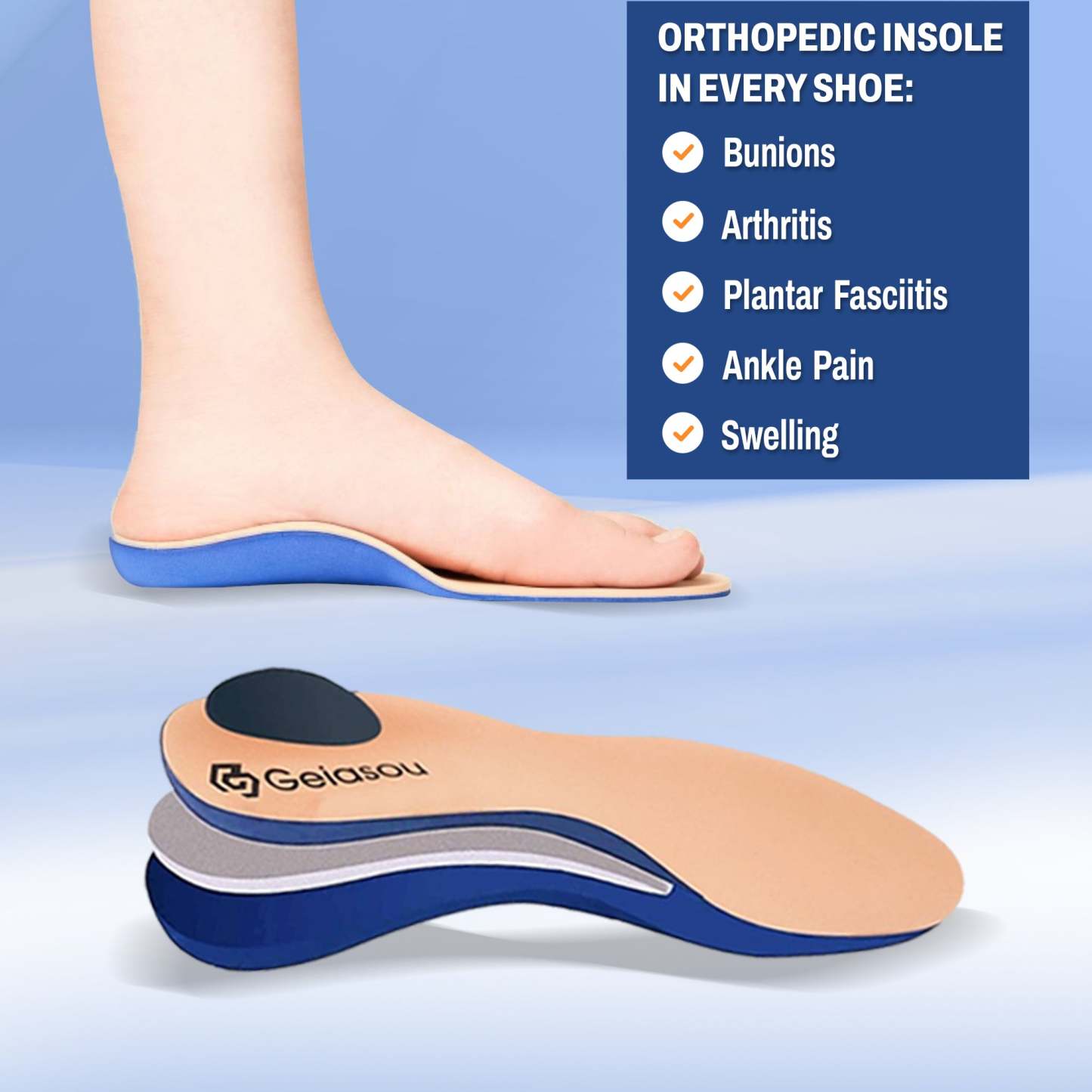 Men Orthopedic Shoes Airy Mesh Arch Support Casual