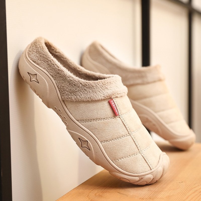 Fleece Warm Slippers For Men Basic Winter Shoes