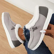 Women's Flat Slip-On Bootie Warm Lining Ankle Snow Boots