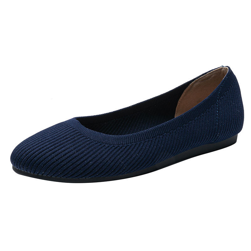 Comfort Pointed-Toe Breathable Knit Ballet Flat Shoes for Wide Feet and Bunion