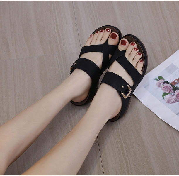 Summer Fashion Simple Casual Wedge Slippers