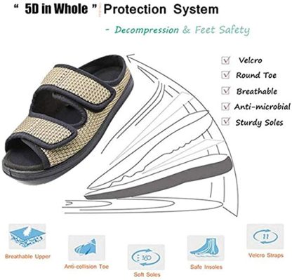 Extra Wide Shoes With Swollen Feet Orthopedic Slippers