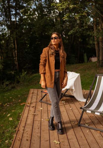 Women's Suede Camel Jacket