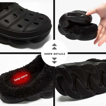Fluffy Plush Slippers Plus Size EVA Men Clogs