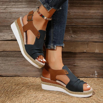 Women's Thick-Soled Buckle Wedge Sandals