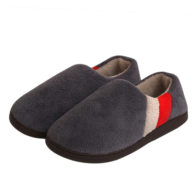 Men Short Plush Winter Slippers Comfy Casual Home Footwear