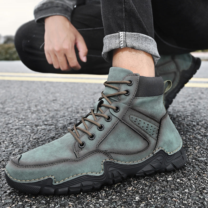 Men Casual Ankle Boots Leather Winter Orthopedic Shoes