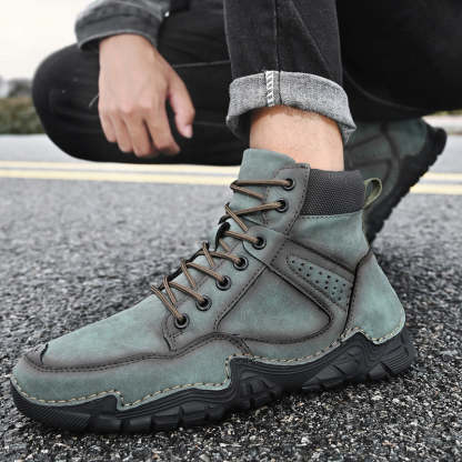 Men Casual Ankle Boots Leather Winter Orthopedic Shoes