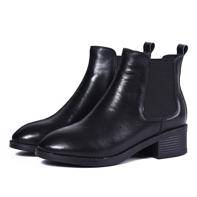 Orthopedic Women Boot Arch Support Genuine Leather AntiSlip LightWeight Basic Chelsea Boot