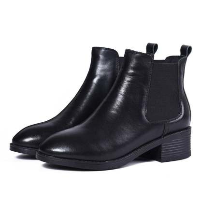 Orthopedic Women Boot Arch Support Genuine Leather AntiSlip LightWeight Basic Chelsea Boot
