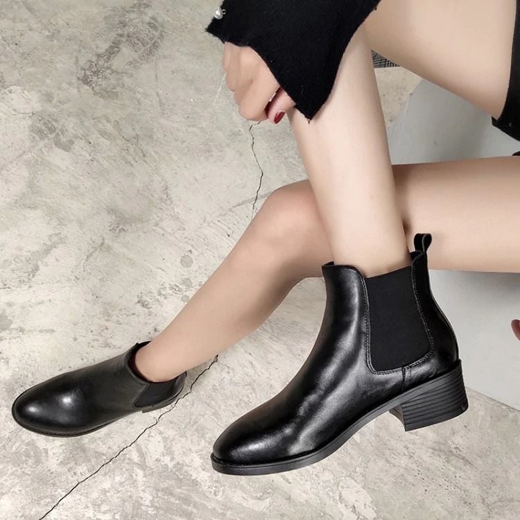 Orthopedic Women Boot Arch Support Genuine Leather AntiSlip LightWeight Basic Chelsea Boot