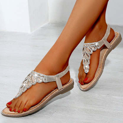 Rhinestone Platform Bohemian Sandals