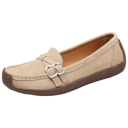 Unleash Your Style with Leather Flat-bottomed Casual Shoes