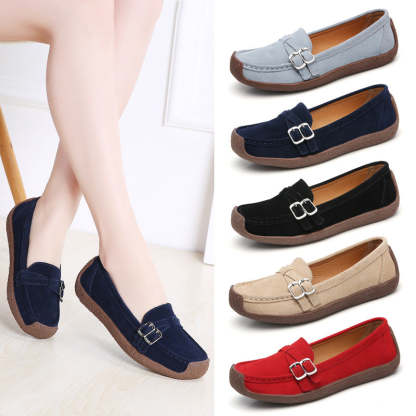 Unleash Your Style with Leather Flat-bottomed Casual Shoes
