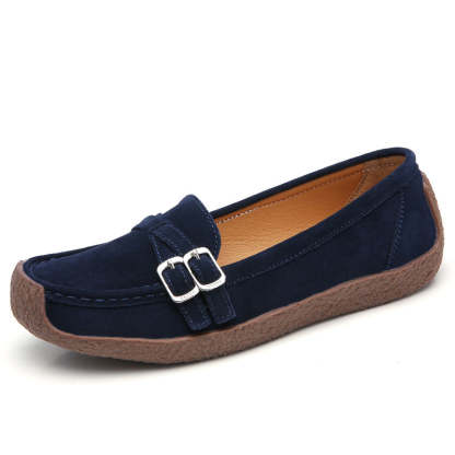 Unleash Your Style with Leather Flat-bottomed Casual Shoes