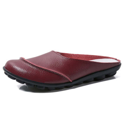 Slippers: Leather Soft Soles Comfortable Flat Shoes - Enhance Your Style & Comfort