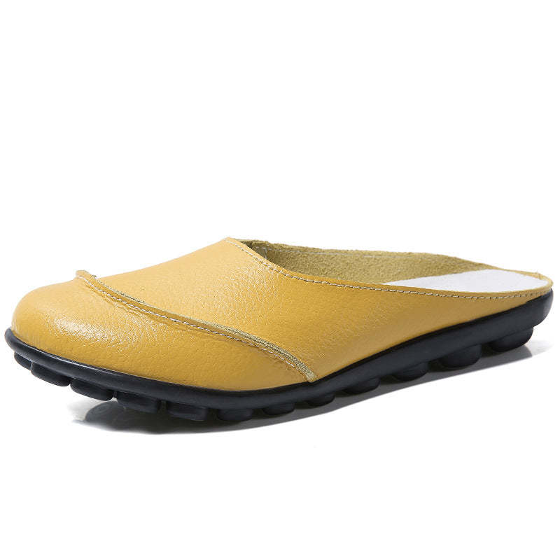 Slippers: Leather Soft Soles Comfortable Flat Shoes - Enhance Your Style & Comfort