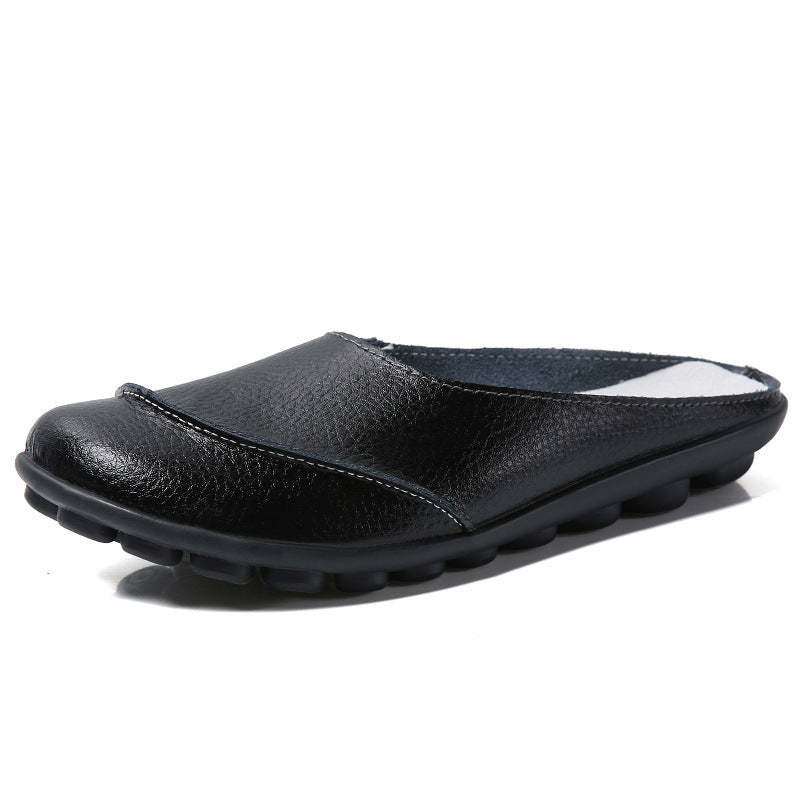 Slippers: Leather Soft Soles Comfortable Flat Shoes - Enhance Your Style & Comfort