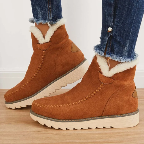 Classic Non-Slip Ankle Snow Booties Warm Fur Lining Boots