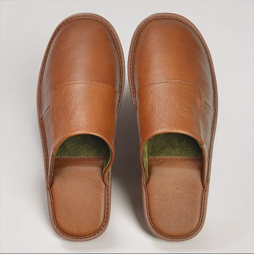 Men’s Soft Leather Slippers – Proven Plantar Fasciitis, Foot and Heel Pain Relief