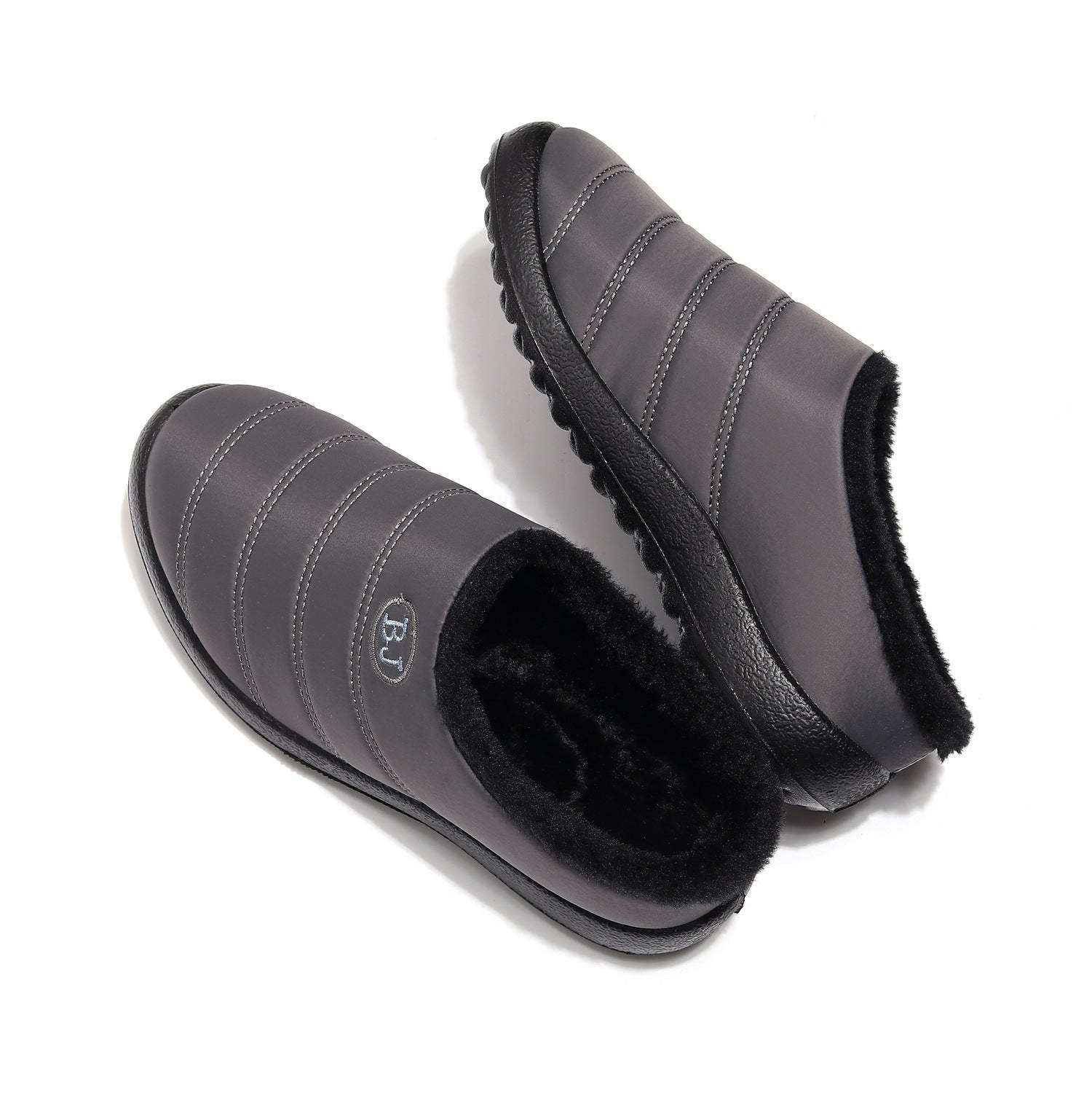 Comfortable memory foam winter slippers for women, plush, fleece lined slippers, non slip rubber sole, indoor outdoor slippers