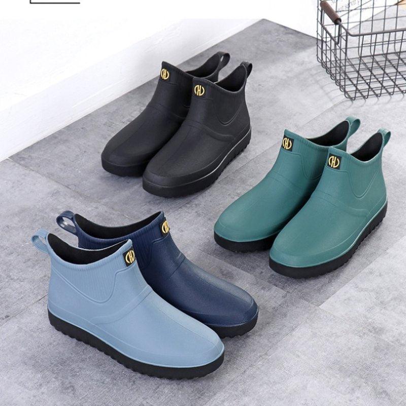 Men Rain Ankle Boots Slip-on Nonskid Orthopedic Shoes