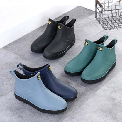 Men Rain Ankle Boots Slip-on Nonskid Orthopedic Shoes