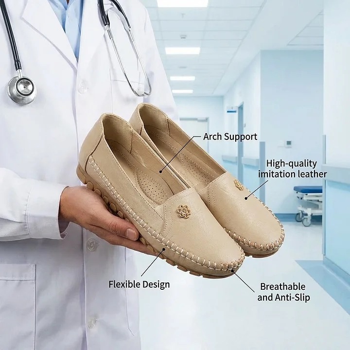 Women's Orthopedic Leather Shoes – Lightweight, Breathable, Anti-Slip