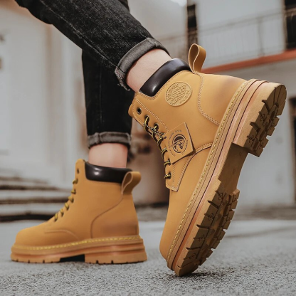 Orthopedic Shoes for Men Warm Leather Lace-Up High Top Boots