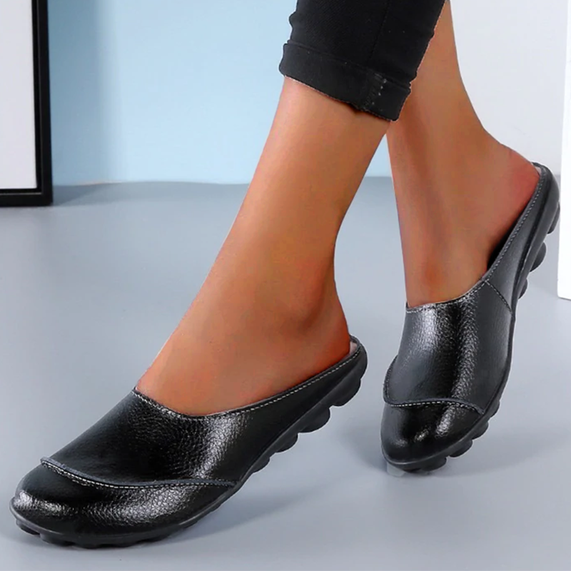 Slippers: Leather Soft Soles Comfortable Flat Shoes - Enhance Your Style & Comfort