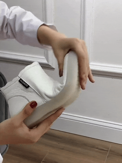Orthopedic Boots For Women Leather Comfortable Ankle Fur Lined Warm Winter Shoes