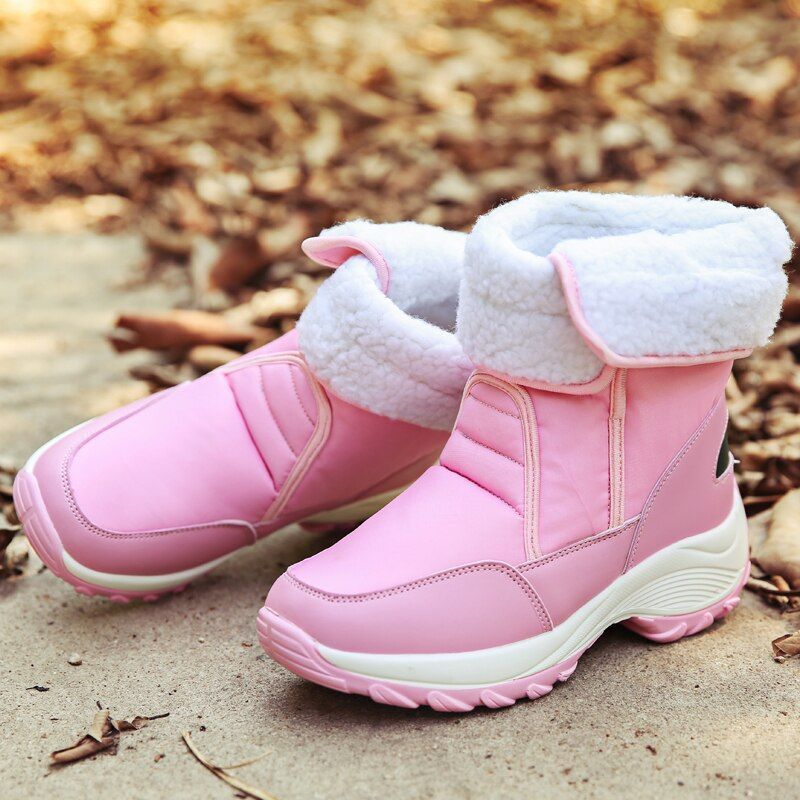 Women Fur Waterproof Orthopedic Snow Boots
