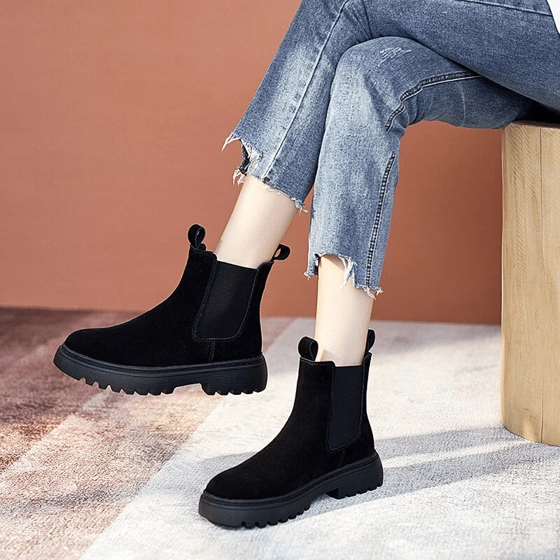 Women Orthopedic Ankle Boots Chunky Sole
