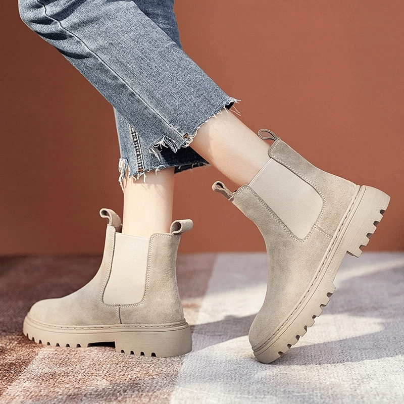 Women Orthopedic Ankle Boots Chunky Sole