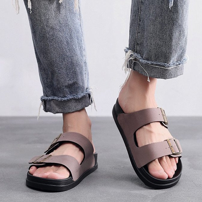 Men Waterproof Orthopedic Sandals Buckle Arch Support Beach Slides