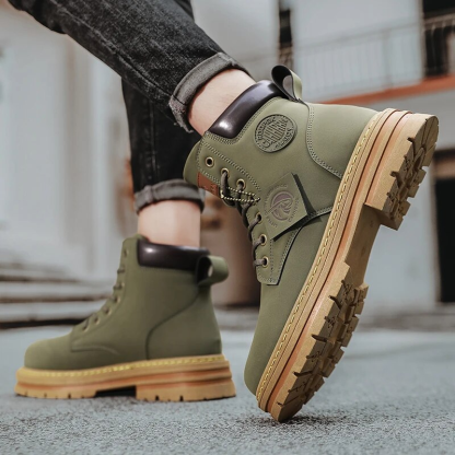 Orthopedic Shoes for Men Warm Leather Lace-Up High Top Boots