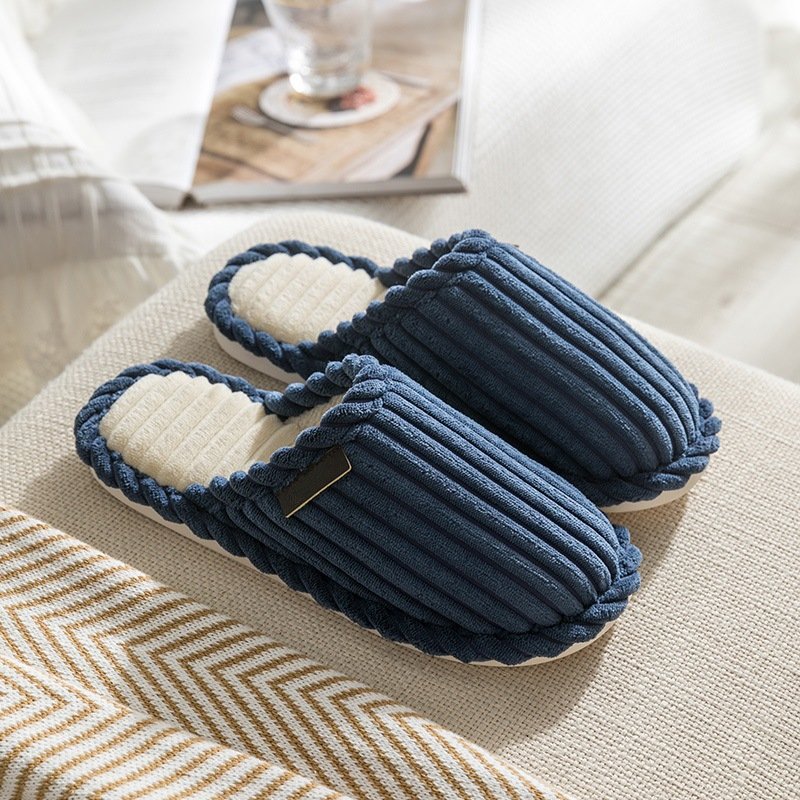 Men Comfy Warm Slippers Smooth Yarn Home Slides